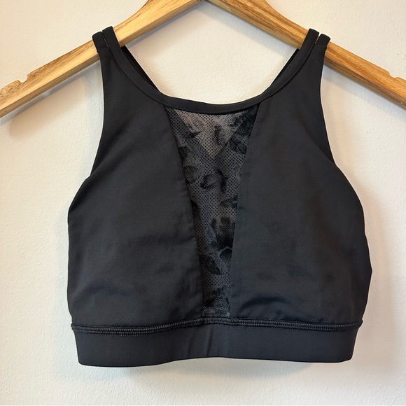 lululemon Energy Bra High Neck Flocked Mesh Black Size 6 - Picture 6 of 14